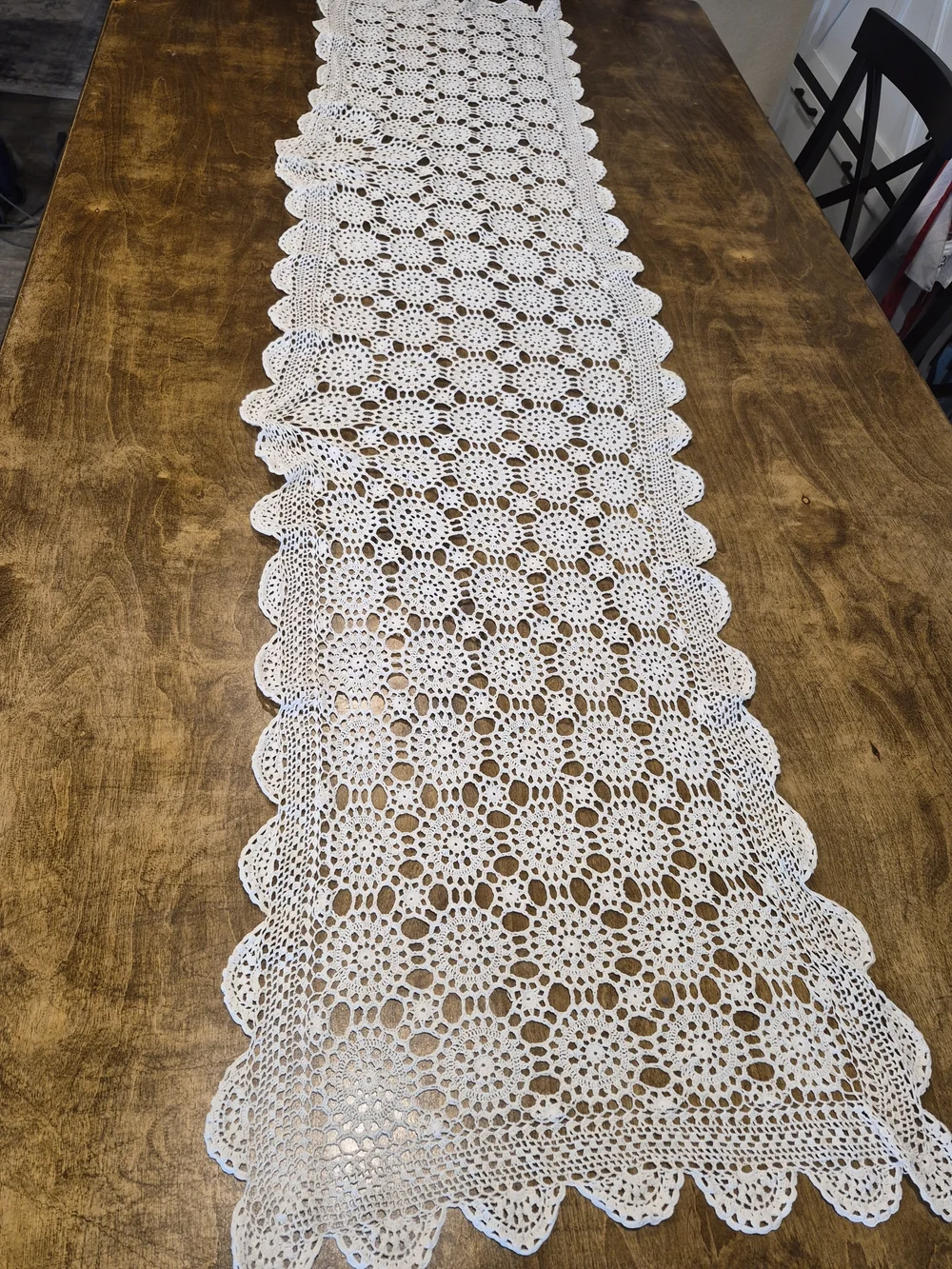 Handmade Cream Crochet Table Runner